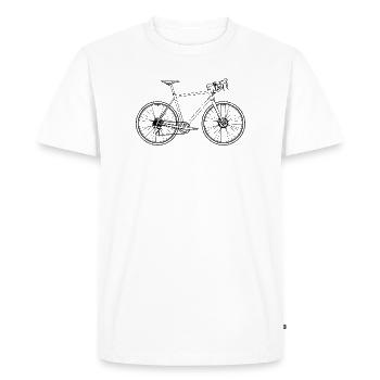 Vélo de route Minimal Art Rétro – Pure Speed - T-shirt Premium bio Homme - blanc - Devant - Nico (187cm)