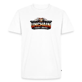 Unchain Your Limits Bike Saying - Men's Premium Organic T-Shirt - white - Front - Nico (187cm)