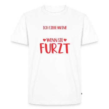 J’adore ma sœur qui pète, péte, pet, - T-shirt Premium bio Homme - blanc - Devant - Nico (187cm)