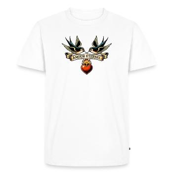 Amour Éternel Ailes et Cœur - T-shirt Premium bio Homme - blanc - Devant - Nico (187cm)
