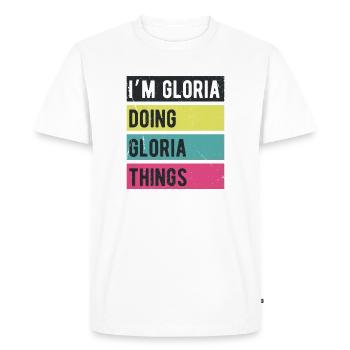 Je suis Gloria qui fait des couleurs rétro de Gloria Things - T-shirt Premium bio Homme - blanc - Devant - Nico (187cm)