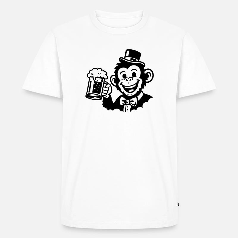 Affe Bräutigam Junggeselle - Männer Premium Bio T-Shirt - Weiß