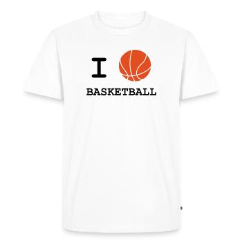 I Love Basketball - T-shirt Premium bio Homme - blanc - Devant - Nico (187cm)