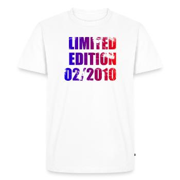 16e anniversaire Édition Limitée 02/2010 - T-shirt Premium bio Homme - blanc - Devant - Nico (187cm)