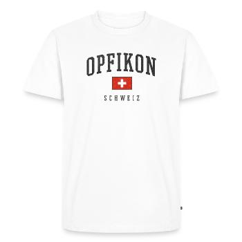 Opfikon – Swiss identity from Zurich - Men's Premium Organic T-Shirt - white - Front - Nico (187cm)