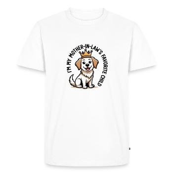 Le chien préféré de ma belle-mère - T-shirt Premium bio Homme - blanc - Devant - Nico (187cm)
