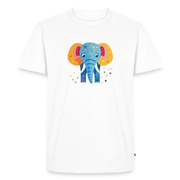 Colorful elephant confetti - Men's Premium Organic T-Shirt - white - Front - Nico (187cm)