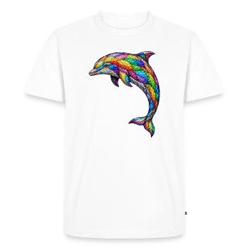 Design artistique abstrait océanique en mosaïque colorée - T-shirt Premium bio Homme - blanc - Devant - Nico (187cm)