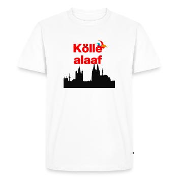 ÖLLE ALAF ! 🃏COLOGNE JECK, CARNAVAL, SESSION, KÖLSCH - T-shirt Premium bio Homme - blanc - Devant - Nico (187cm)