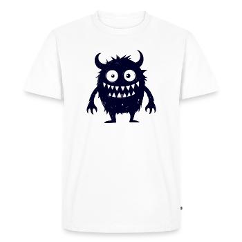 Petit monstre sombre et mignon drôle - T-shirt Premium bio Homme - blanc - Devant - Nico (187cm)
