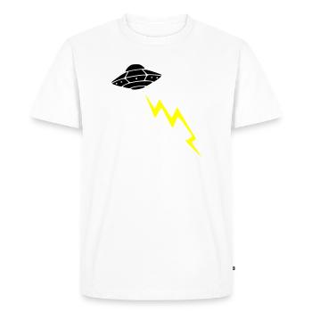 Invasion d’OVNIs, attaque éclair Vector extraterrestre - T-shirt Premium bio Homme - blanc - Devant - Nico (187cm)