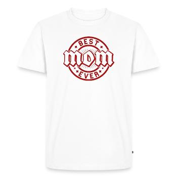 Best Ever Stamp Vintage Red - Men's Premium Organic T-Shirt - white - Front - Nico (187cm)
