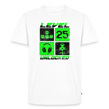 Gamer Level 25 Unlocked - Gaming - Men's Premium Organic T-Shirt - white - Front - Nico (187cm)