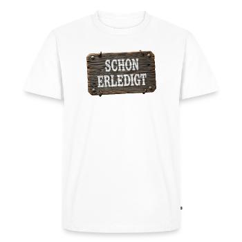 Déjà fait – panneau d’atelier rustique - T-shirt Premium bio Homme - blanc - Devant - Nico (187cm)