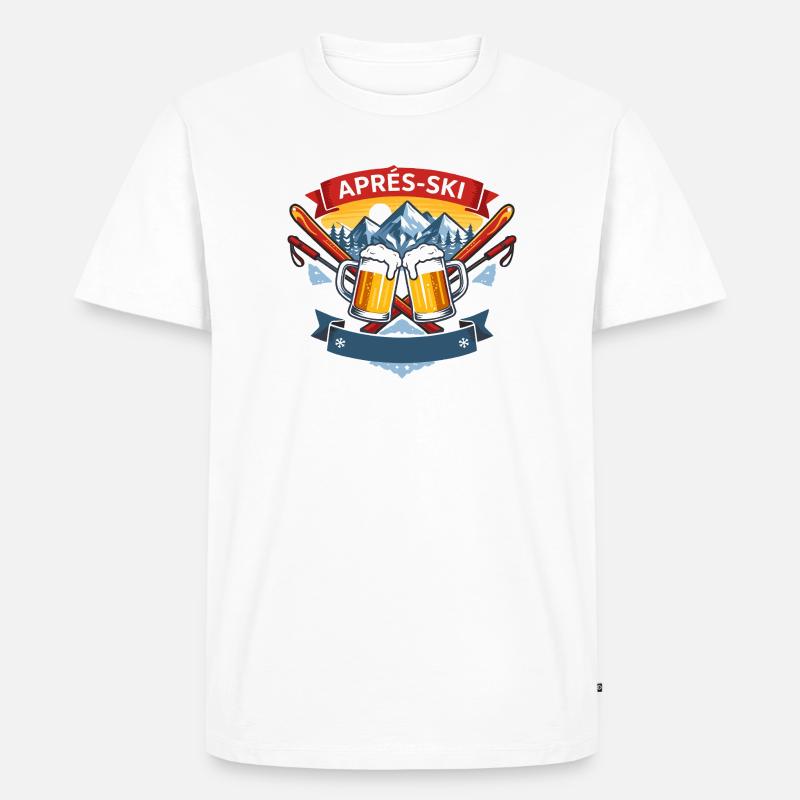Apres Ski Comic Design - Männer Premium Bio T-Shirt - Weiß