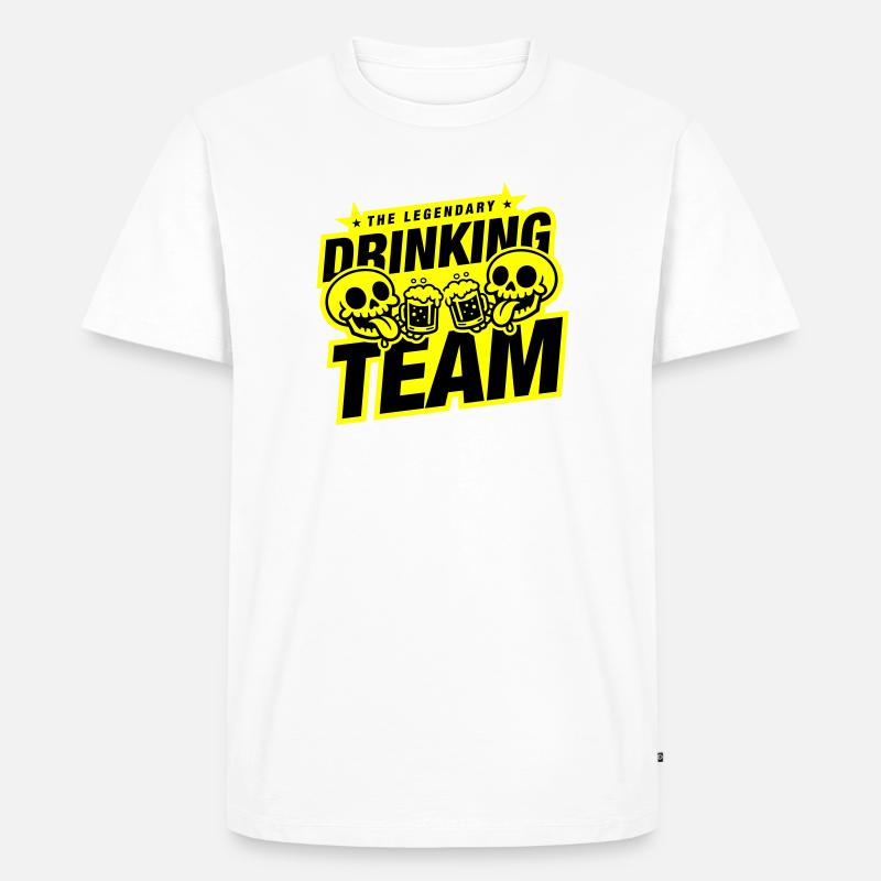 Drinking Team Skelett Bier - Männer Premium Bio T-Shirt - Weiß