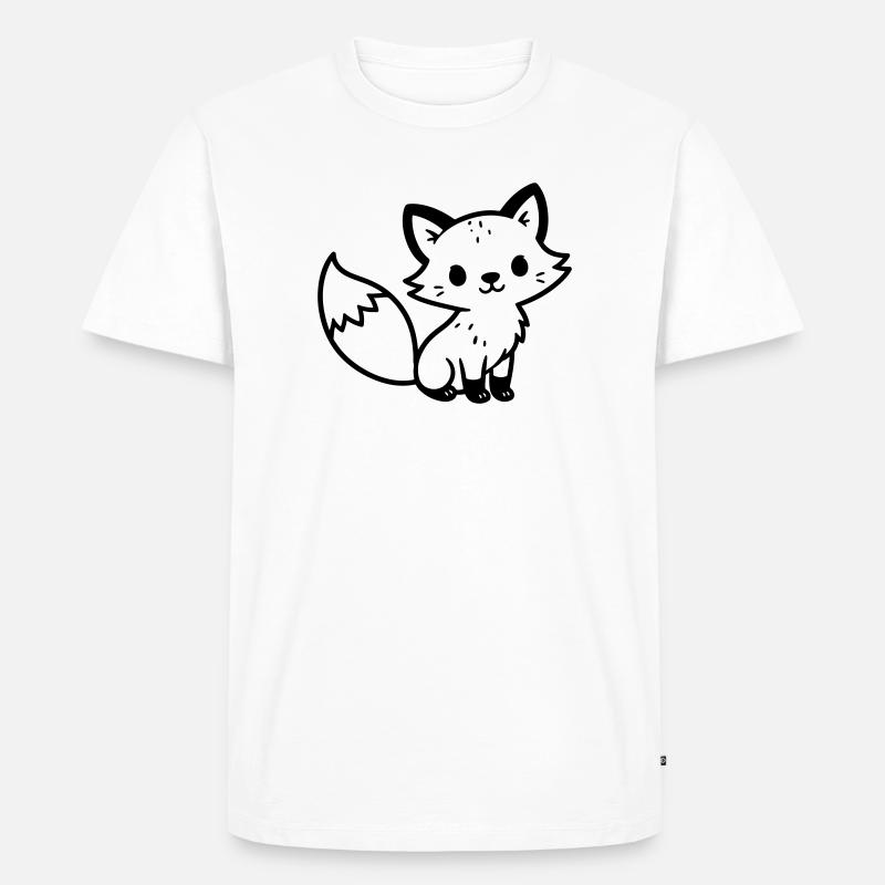 Fuchs Niedlich - Männer Premium Bio T-Shirt - Weiß