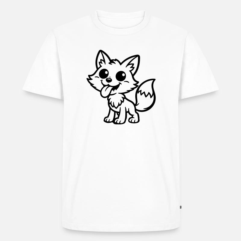Fuchs Comic Lustig - Männer Premium Bio T-Shirt - Weiß