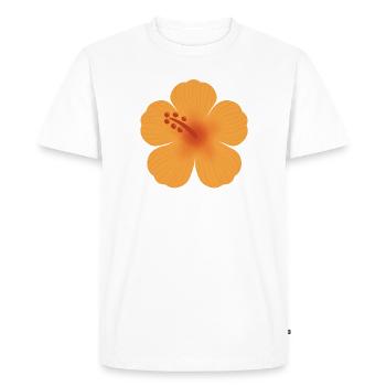 Floraison d’hibiscus orange - T-shirt Premium bio Homme - blanc - Devant - Nico (187cm)