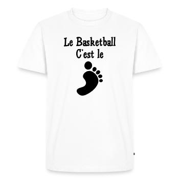 le basketball c'est le pied - T-shirt Premium bio Homme - blanc - Devant - Nico (187cm)