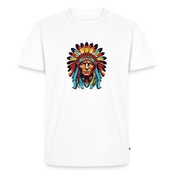 Indian Chief Comic - Men's Premium Organic T-Shirt - white - Front - Nico (187cm)