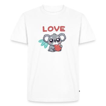 Koala Heart Love Kawaii - Men's Premium Organic T-Shirt - white - Front - Nico (187cm)