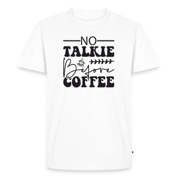Je ne dis pas que j’aime le café - T-shirt Premium bio Homme - blanc - Devant - Nico (187cm)