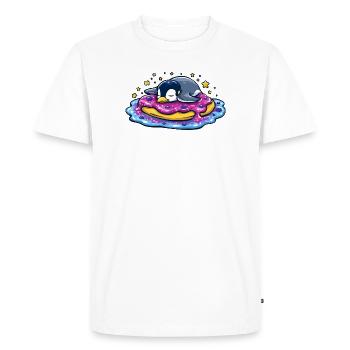 Sleeping penguin on donut - Men's Premium Organic T-Shirt - white - Front - Nico (187cm)