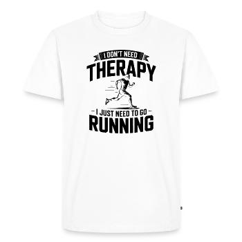 Je n’ai pas besoin de thérapie, j’ai juste besoin de courir - T-shirt Premium bio Homme - blanc - Devant - Nico (187cm)