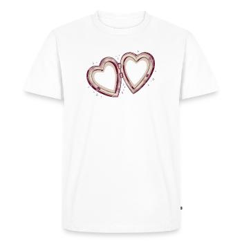 Double heart connection - Men's Premium Organic T-Shirt - white - Front - Nico (187cm)