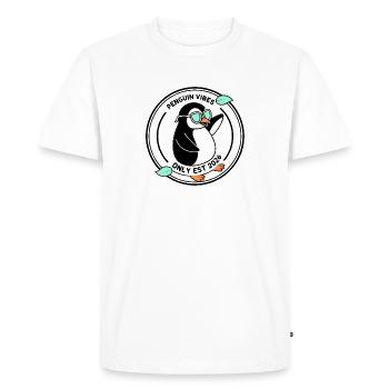 Black Penguin in Mint Glasses 2026 - Men's Premium Organic T-Shirt - white - Front - Nico (187cm)