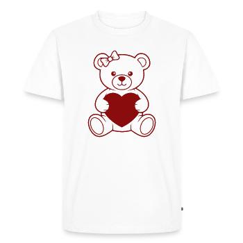 Ours au cœur avec arc - T-shirt Premium bio Homme - blanc - Devant - Nico (187cm)