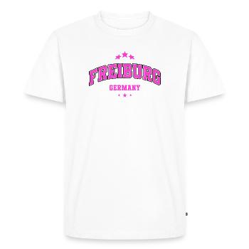 Emblème de la ville rose de Fribourg - T-shirt Premium bio Homme - blanc - Devant - Nico (187cm)