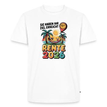 Retraite des pensionnés 2026 Homme & Femme - T-shirt Premium bio Homme - blanc - Devant - Nico (187cm)