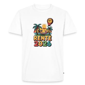 Retraite des pensionnés 2026 Homme & Femme - T-shirt Premium bio Homme - blanc - Devant - Nico (187cm)