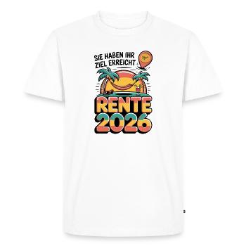 Retraite des pensionnés 2026 Homme & Femme - T-shirt Premium bio Homme - blanc - Devant - Nico (187cm)