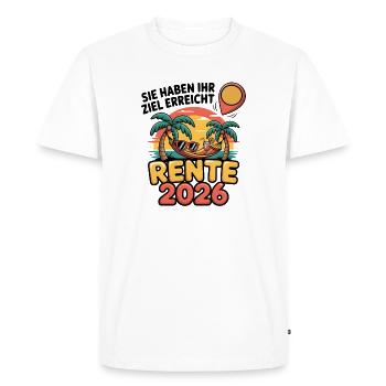 Retraite des pensionnés 2026 Homme & Femme - T-shirt Premium bio Homme - blanc - Devant - Nico (187cm)