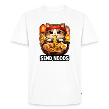 Ramen Cat Send Noods - Men's Premium Organic T-Shirt - white - Front - Nico (187cm)