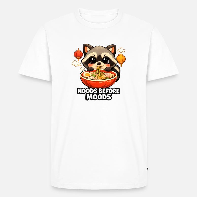 Ramen Noods Before Moods Waschbär - Männer Premium Bio T-Shirt - Weiß