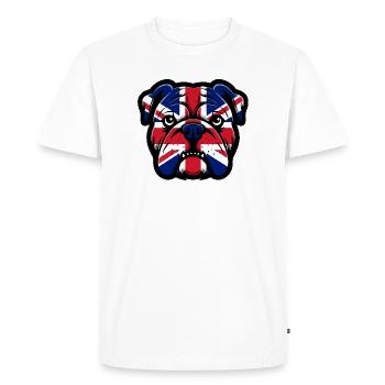 Portrait du bouledogue Union Jack - T-shirt Premium bio Homme - blanc - Devant - Nico (187cm)
