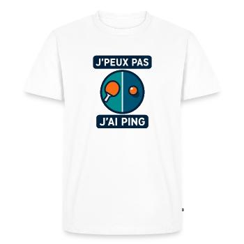 J'peux pas J'ai Ping - T-shirt Premium bio Homme - blanc - Devant - Nico (187cm)