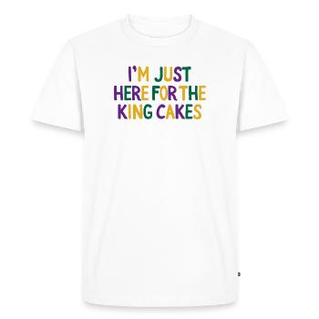 I'm Just Here for the King Cakes Mardi Gras Fun - Men's Premium Organic T-Shirt - white - Front - Nico (187cm)