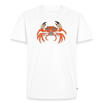 Crab Print - Men's Premium Organic T-Shirt - white - Front - Nico (187cm)