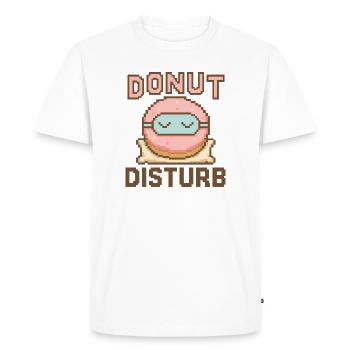 Donut Disturb – Mode Sommeil Doux - T-shirt Premium bio Homme - blanc - Devant - Nico (187cm)