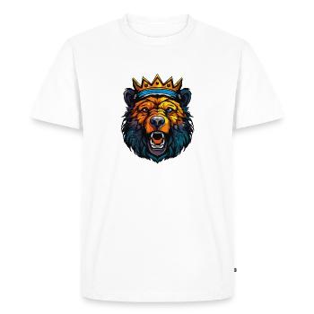 Roi Couronne de l’Ours Royal - T-shirt Premium bio Homme - blanc - Devant - Nico (187cm)