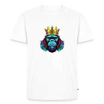 Gorilla Neon Crown - Men's Premium Organic T-Shirt - white - Front - Nico (187cm)