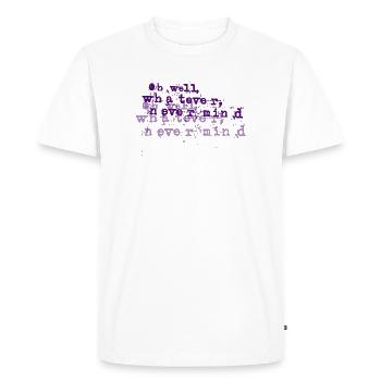 Explosion typographique grunge violette - laisse tomber - T-shirt Premium bio Homme - blanc - Devant - Nico (187cm)