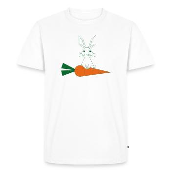 Green Rabbit Line Art with Carrot - Men's Premium Organic T-Shirt - white - Front - Nico (187cm)