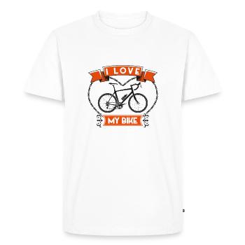 J’aime Mon Vélo – I Love My Bike - Men's Premium Organic T-Shirt - white - Front - Nico (187cm)