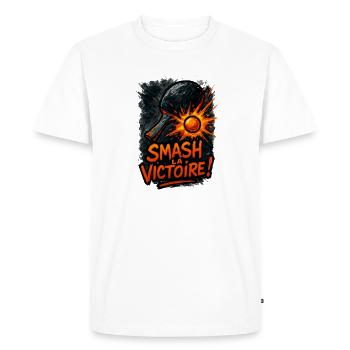 Smash la victoire ! Ping Pong - T-shirt Premium bio Homme - blanc - Devant - Nico (187cm)